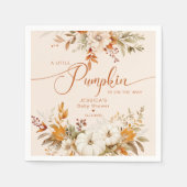 Herfst kleine pompoen rustiek baby shower servet (Voorkant)