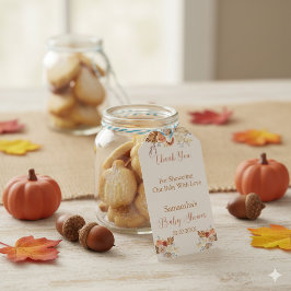 Herfst Kleine Pompoen Rustieke Baby Shower Cadeaub Cadeaulabel