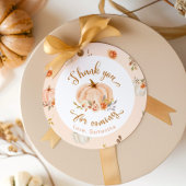 Herfst kleine pompoen verjaardag dank u bedankjes labels
