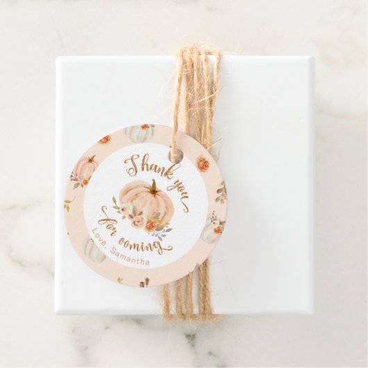 Herfst kleine pompoen verjaardag dank u bedankjes labels (In situ)