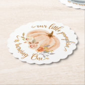 Herfst kleine pompoen wordt één jaar kartonnen onderzetters (Gekanteld)