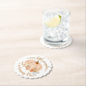 Herfst kleine pompoen wordt één jaar kartonnen onderzetters (Insitu)