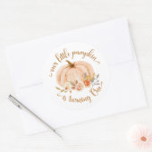 Herfst kleine pompoen wordt één jaar ronde sticker (Envelop)