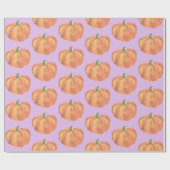 Herfst Kleine Pumpkins Paars Cadeaupapier (Vlak)