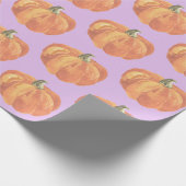 Herfst Kleine Pumpkins Paars Cadeaupapier (Hoek)