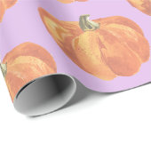 Herfst Kleine Pumpkins Paars Cadeaupapier (Rol Hoek)
