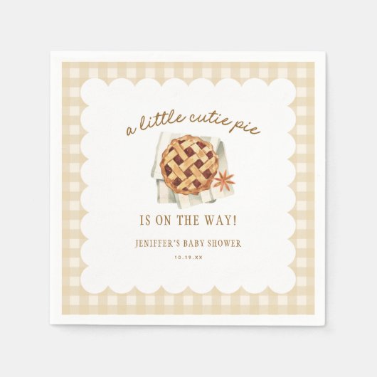 Herfst Kleine Schatje Is Op Weg Baby Shower Servet (Voorkant)