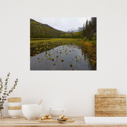 Herfst kleur bij Cub Lake Poster (Keuken)