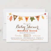 Herfst Kleur Bladeren Bunting Flag Baby shower Kaart (Voorkant)