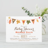 Herfst Kleur Bladeren Bunting Flag Baby shower Kaart (Staand voorkant)