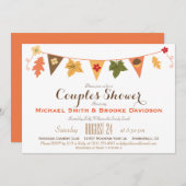 Herfst Kleur Bladeren Bunting Paren Trouwdouche Kaart (Voorkant / Achterkant)