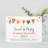 Herfst Kleur Bladeren Bunting Sweet 16 Verjaardags Kaart (Staand voorkant)