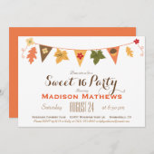 Herfst Kleur Bladeren Bunting Sweet 16 Verjaardags Kaart (Voorkant / Achterkant)