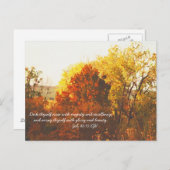 Herfst Kleur Bomen Digitale Olie met Bijbel Verse Briefkaart (Voorkant / Achterkant)