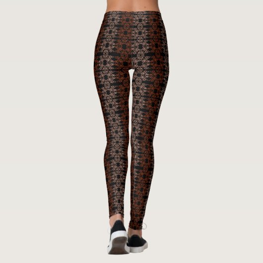 Herfst kleur geometrisch ontworpen Leggings door J (Achterkant)