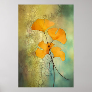Herfst kleur Ginkgo bladeren Poster