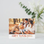 Herfst kleur Happy Thanksgiving foto Briefkaart (Staand voorkant)