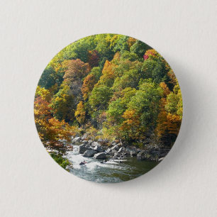 Herfst Kleur in Ohiopyle State Park Ronde Button 5,7 Cm