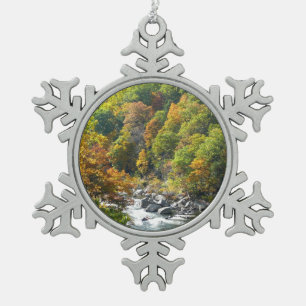 Herfst Kleur in Ohiopyle State Park Tin Sneeuwvlok Ornament