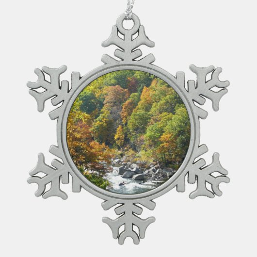 Herfst Kleur in Ohiopyle State Park Tin Sneeuwvlok Ornament (Voorkant)