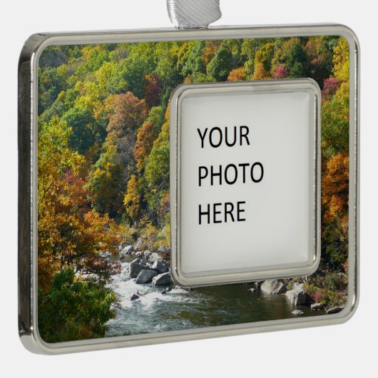 Herfst Kleur in Ohiopyle State Park Verzilverd Omlijst Ornament (Rechts)