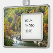 Herfst Kleur in Ohiopyle State Park Verzilverd Omlijst Ornament (Links)