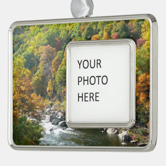 Herfst Kleur in Ohiopyle State Park Verzilverd Omlijst Ornament (Links)