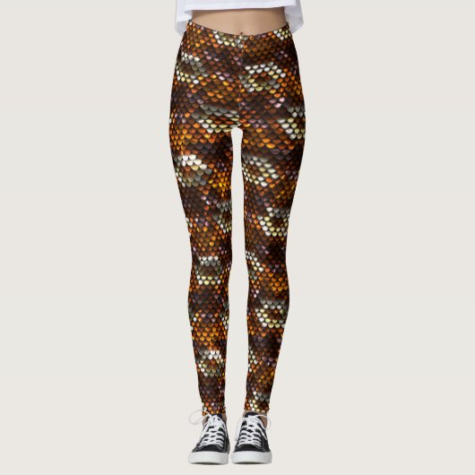 Herfst Kleur Pailletten Uitzicht Leggings (Voorkant)