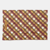 Herfst Kleur Schotse Ruit Patroon & Aangepaste Naa Theedoek (Horizontaal)