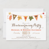 Herfst kleur verlaat Bunting Flag Housewarming Par Kaart (Voorkant)