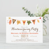 Herfst kleur verlaat Bunting Flag Housewarming Par Kaart (Staand voorkant)