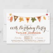 Herfst kleur verlaat Bunting Flag verjaardagsfeest Kaart (Voorkant)