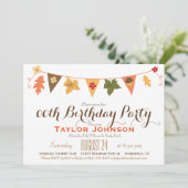 Herfst kleur verlaat Bunting Flag verjaardagsfeest Kaart (Staand voorkant)
