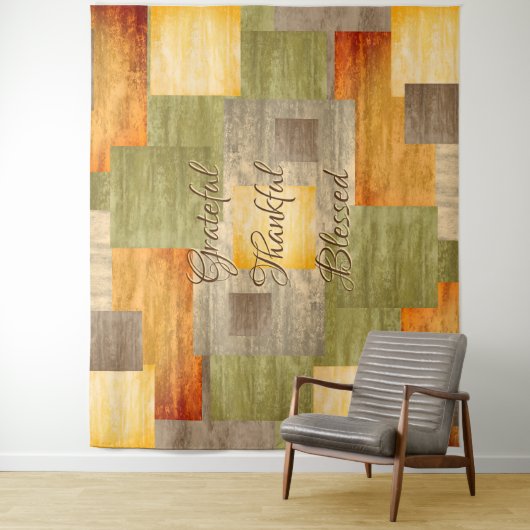 Herfst Kleurblokken Wandkleed (In situ)