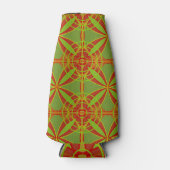 Herfst Kleuren Abstract Geometrisch Ontwerp Flesjeskoeler (Voorkant)