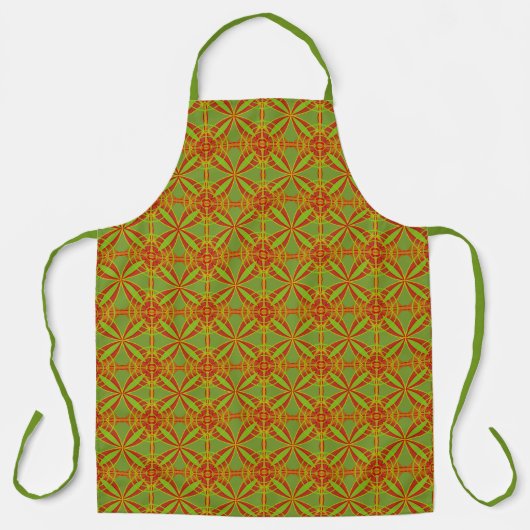 Herfst Kleuren Abstract Geometrisch Ontwerp Schort (Voorkant)
