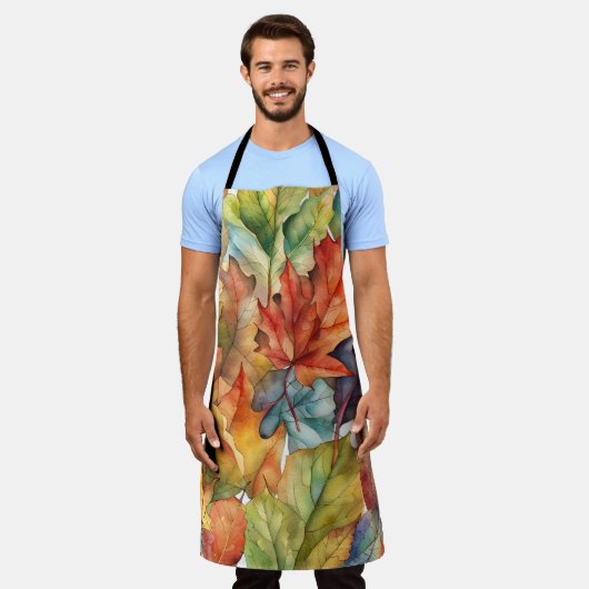 Herfst kleuren bladeren schort (Gedragen)