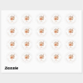 Herfst Kleuren Bloemen Bruiloft Save The Date Ronde Sticker (Vel)