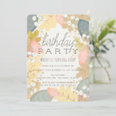 Herfst Kleuren Bloemen Verjaardag Uitnodiging (Staand voorkant)