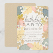 Herfst Kleuren Bloemen Verjaardag Uitnodiging (Voorkant / Achterkant)