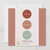Herfst Kleuren Bruiloftspalet HEX-codes Kaart (Voorkant)