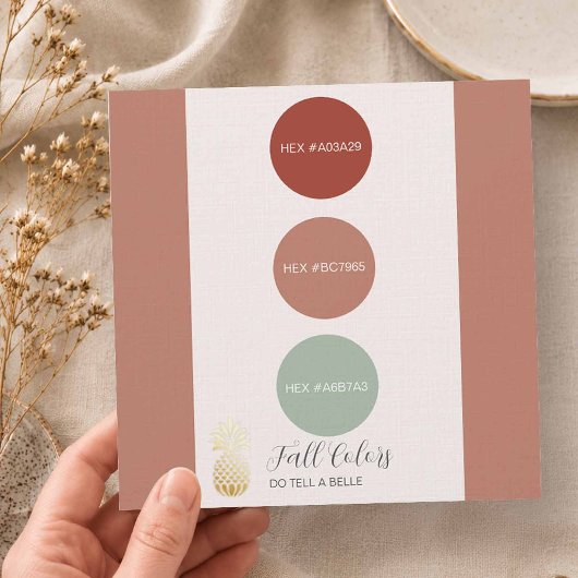 Herfst Kleuren Bruiloftspalet HEX-codes Kaart