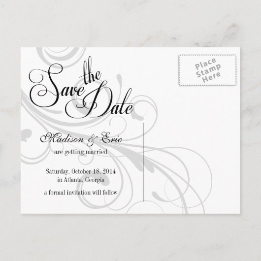 Herfst Kleuren Eenvoudig De datum opslaan Aankondigingskaart (Achterkant)