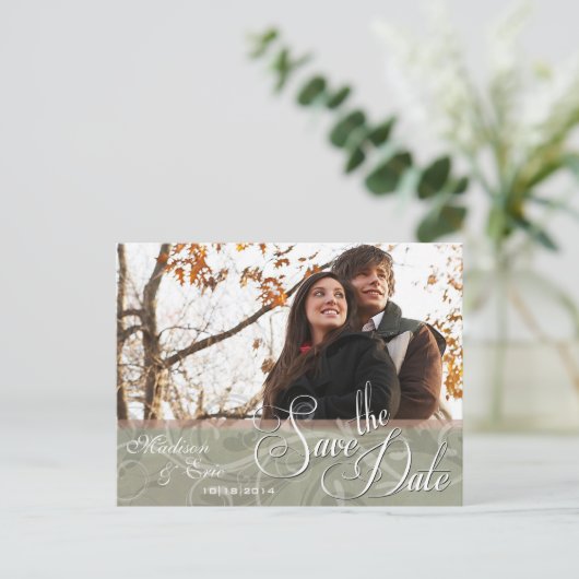 Herfst Kleuren Eenvoudig De datum opslaan Aankondigingskaart (Staand voorkant)