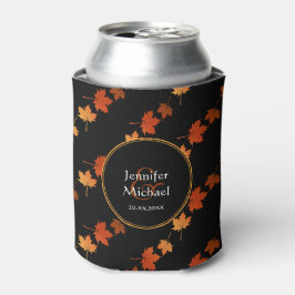 Herfst kleuren esdoorn bladeren patroon paar naam blikjeskoeler