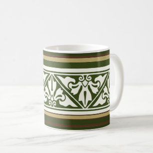 Herfst Kleuren Gotische Revival Blad Rand Koffie M Koffiemok