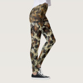 Herfst kleuren Grappig mozaïek patroon Leggings (Rechts)