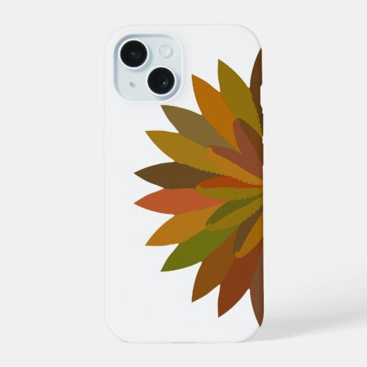 Herfst kleuren halve cirkel bloem iPhone 15 case (Achterkant)