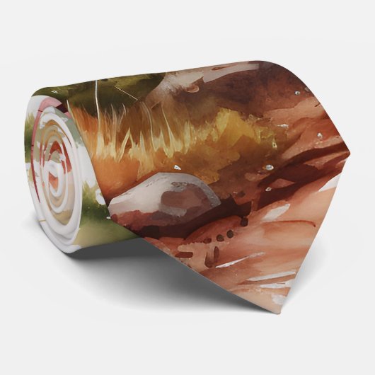 Herfst kleuren in de Bossen Stropdas (Opgerold)