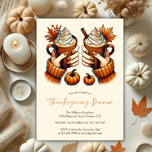 Herfst Kleuren Pompoen Spice Thanksgiving Diner Kaart